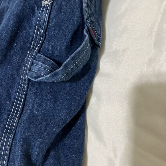 Dickies Bib Overalls Mens 40x30 Blue Denim Carpenter Workwear Utility Pockets - Picture 5 of 9